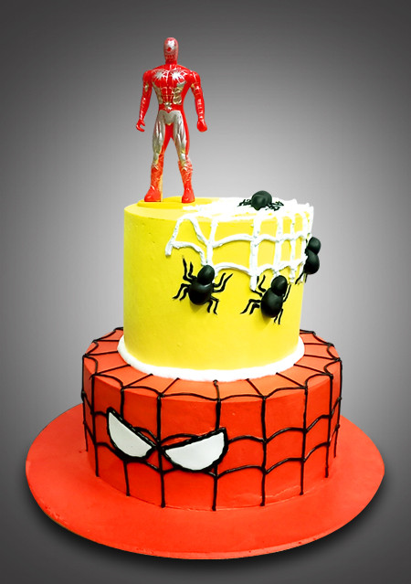 Spider man cartoon cake