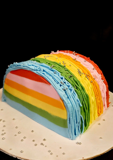 Half Rainbow Cake
