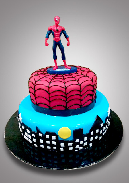 20+Spiderman Birthday Cake Ideas : Black Spider Web-nextbuild.com.vn