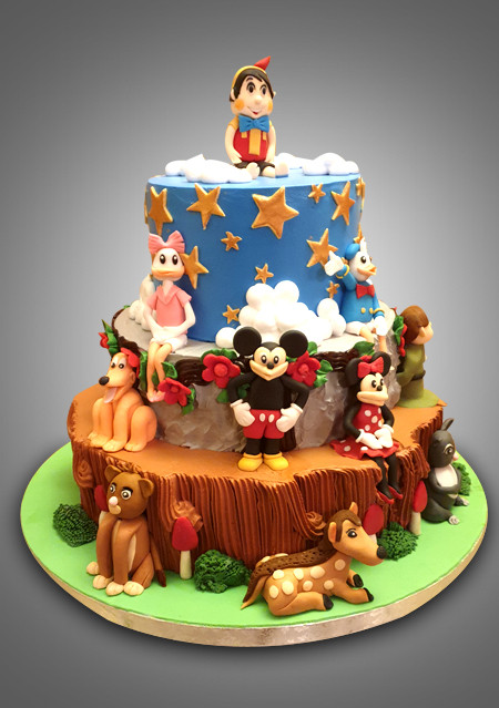 3 tier Children cartoon Cake