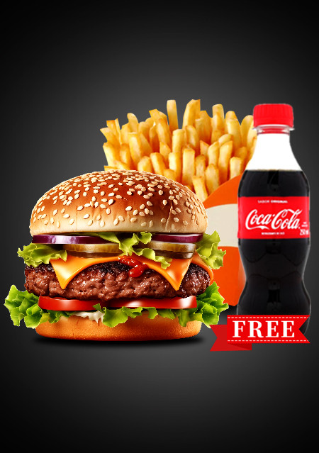 Chicken Burger with french fries + free coke