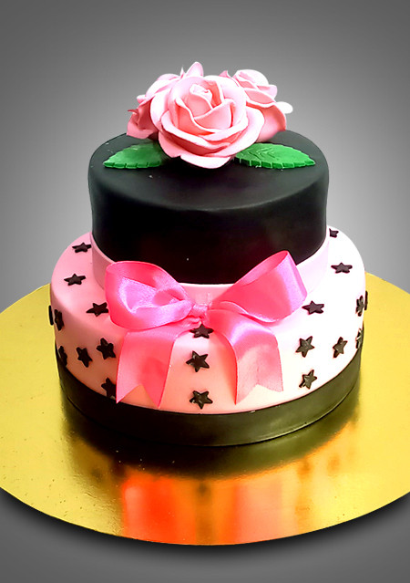 Sweet Heart Rose Cake