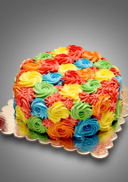 Multi-coloured Rosette Cake