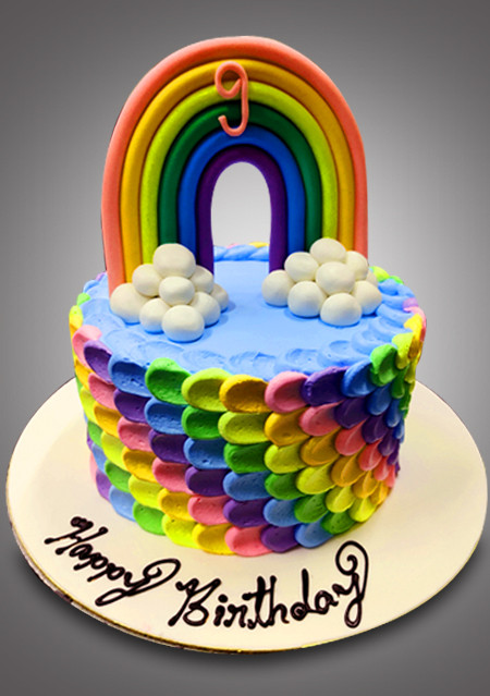 Rainbow with Cloud Cake