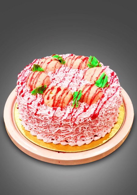 Strawberry Rasamalai Cake
